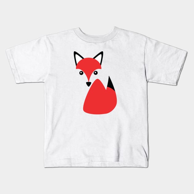 Sneaky Cute Red Fox Logo Kids T-Shirt by Squeeb Creative